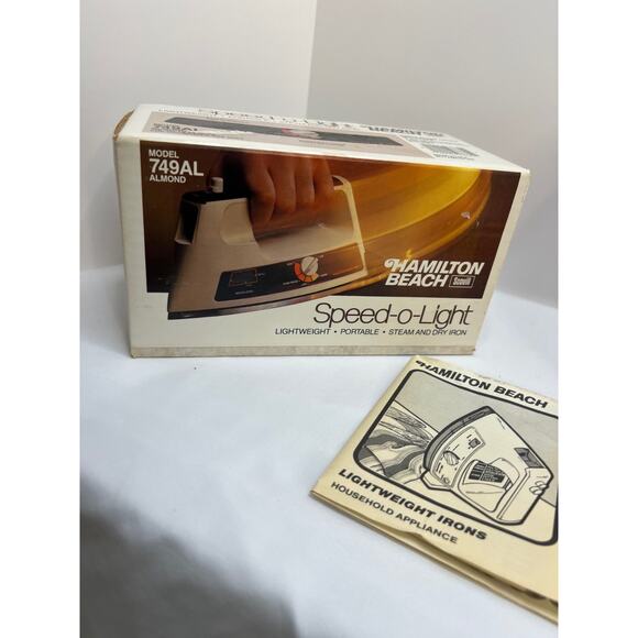 Hamilton Beach 749AL Speed o Light Iron Almond - Picture 3 of 9